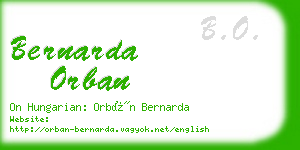 bernarda orban business card